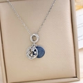 S925 sterling silver necklace with starry blue moon and star pendant in a gift box - Planet Moon Necklace (XL2224) / Silver