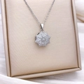 Elegant rotating silver evil eye necklace with sparkling star pendant and zircon stones - Silver