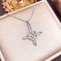 Silver Celtic knot pendant necklace in stainless steel with elegant cutout design - Silver Square Oval Style (XL2061)