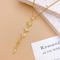 Gold-plated titanium steel necklace with sun, evil eye, square zircon and star pendants - Sun Snake Necklace Gold (XL5317)