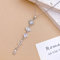 Silver celestial necklace with sun, evil eye, and star pendants in polished finish - Sun Snake Necklace Silver (XL5317)