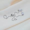 Adjustable silver tulip flower box chain bracelet with leaf-shaped zircon stone inlay - White Tulip Bracelet Silver