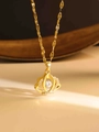 Elegante goldene Kronen-Halskette mit herzförmigem Design und funkelnden Kristallen - Kronen Stil (XL529) / Gold
