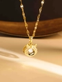 Goldene Herzkette mit glitzerndem Tiger-Anhänger und beweglichem Hauptdiamanten - Tigerkopf Stil (XL2187) / Gold