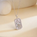 Silver Leo zodiac necklace with green emerald stones and micro-pave diamond crystals - Leo / Silver/Multicolor