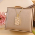 Scorpio zodiac pendant necklace with pink inlay and gold plating for women - Scorpio / Gold