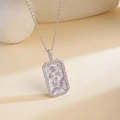 Silver Sagittarius zodiac necklace with purple crystals and mother of pearl inlay - Sagittarius / Silver/Multicolor