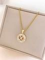 Elegant gold titanium steel box chain necklace featuring a zircon encrusted letter X pendant - Letter X / Gold