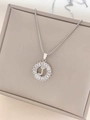 Silver alphabet J pendant necklace with baguette stones and a square link chain design - Letter J / Silver