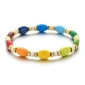 Bracciale stile boho con perline multicolore, distanziatori dorati e ceramica - Stile Bracciale con Perline Multicolore Bohémien (XIAJIASL1580)