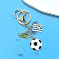 Vue détaillée porte-clés football avec breloques maillot, chaussure et ballon - Maillot Bleu Blanc Ballon Chaussure Colorée (3#)