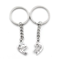 Mutter und Tochter Puzzle-Herz Schlüsselanhänger Set in Antik-Silber Optik - Mutter Tochter Yin Yang Altsilber Stil