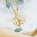 Elegante goudkleurige klavertje vier ketting met sprankelende zirkonen voor dames - Geluksklaver (XL2944) / Goud