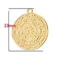 23mm gouden roestvrijstalen Phaistos-schijf hanger voor DIY-sieraden maken - Phaistos Schijf (BXG136)