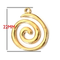 Gouden 22mm roestvrijstalen spiraalhanger met zonne-oog motief voor DIY-sieraden maken - Spiraalvorm (BXG142)