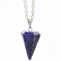 Dunkelblauer Lapislazuli Hexagonalprisma Anhänger mit eleganter Silberhalskette - Lapislazuli