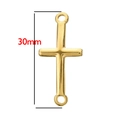 30mm gouden roestvrijstalen kruis hanger met dubbele lussen voor sieraden maken - Dubbele Ring Kruis (BXG150)