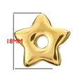 Stervormige gouden roestvrijstalen hanger met zonneoog symbool en 18mm maatvoering - Sterrenkraal (BXG151)