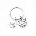 Silver anchor compass friendship keychain with heart pendant and pinky promise engraving - Heart Plate Pinky Promise Style (3)