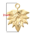 Gouden esdoornblad hanger van roestvrij staal 21mm voor het maken van DIY-sieraden - Esdoornblad (BXG155)