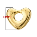 Gouden roestvrijstalen hartkraal van 13mm met middengat voor DIY sieraden maken - Hartkraal Met Groot Gat (BXG156)