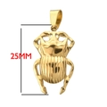 Gouden roestvrijstalen scarabee hanger met gepolijste afwerking, 25mm hoogte voor sieraden - Scarabee (BXG157)