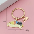 Porte-clés de diplômé doré avec pendentif 2025 et motif de toque et livre - Éléments Toque De Diplômé Et Livres (2025)