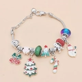 Kerst DIY bedelarmband met zilveren slangenketting en kleurrijke feestelijke hangers - Zilver Enkele DIY Armband