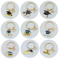 Lot de 9 porte-clés de remise de diplôme 2025 avec pompons, toge et breloques de diplôme - Combinaison D'éléments De Thème De Remise Des Diplômes (2025)
