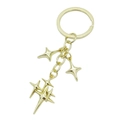 Golden keychain with hollow four-pointed star charms and a polished metal finish - Golden Multiple Star Cluster Style (LQ-01884-C)