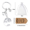 Ensemble porte-clés arbre de vie argenté avec breloque pomme et pochette cadeau - Arbre Fruitier Arbre de Vie Avec Carte Et Sac (Style A)