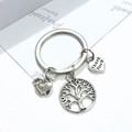 Porte-clés pomme argenté avec arbre de vie et pendentif cœur Thank You - Style Arbre Pommier Cœur