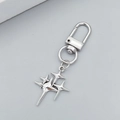 Porte-clés en alliage argenté avec pendentif créatif en forme d'étoile et de lune - Crochet en Amas d'Étoiles (A)