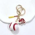 Portachiavi baseball 3D con ciondoli a forma di mazza, guanto e palla dorata - Baseball 3D In Gomma Morbida