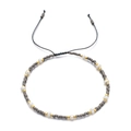 Pulsera ajustable Miyuki con perlas de agua dulce y cilindros negros mate modernos - Gris Negro (SL015-3)