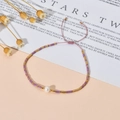 Pulsera ajustable de cuentas Miyuki en morado y oro con una perla de agua dulce central - Oro Púrpura (QQ429)