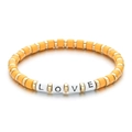 Leuchtendes gelb-orangefarbenes LOVE-Perlenarmband mit eleganten Gold-Zwischenstücken - Gelber Stil (SL1172)