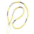 Detail der gelben Y2K-Handykette mit LOVE-Buchstaben und Evil-Eye-Perle aus Ton - Hellgelbes LOVE Stil(SL1422)