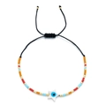 Handmade black cord bracelet with blue evil eye star and colorful Miyuki beads - Five-pointed Star Style (HGSL009-12)