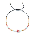 Bohemian Miyuki bead bracelet with black cord and red evil eye star charm pendant - Red-eye Star Style (HGSL009-17)