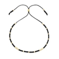 Bracciale bohémien regolabile in perline MIYUKI con perle nere e dorate alternate - Nero e Oro