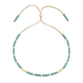 Bracciale bohémien in perline MIYUKI verde acqua e oro con cordino intrecciato - Verde Turchese