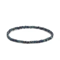 Retro handmade beaded bracelet with dark blue and forest green marbled seed beads - Dark Blue Mix (4)