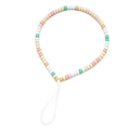 Dettaglio ravvicinato del cinturino per telefono in perle macaron con tocchi dorati - SL1628 Toni Macaron