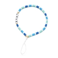 Dettaglio del cinturino per telefono con perline colorate, lettere LOVE e tocchi dorati - SL1629 Toni Blu con LOVE