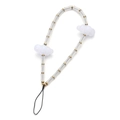 Detalle de cuentas de resina de bambú blanco y colgantes de nube con separadores dorados - Forma de Bambú Blanco (SL487)