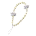 Colgante de móvil de cristal de nube con cuentas perladas y detalles blancos - Blanco Crema Idiscente (SL488)