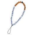 Detail of crystal beads phone strap with light blue and amber square beads for bags - Blue and Amber Square Beads Style (SL390)