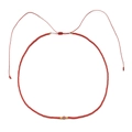 Handmade red seed bead necklace with gold spacers and adjustable drawstring closure - Pink Bead Focal (QQSL007-32) / Red (QQSL007-32)