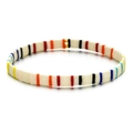 Vue détaillée du bracelet bohème en perles Tila avec perles plates multicolores - Blocs Arc-en-ciel Colorés (SL1395)